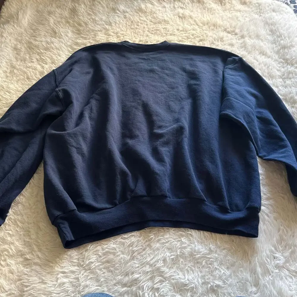 Vintage Walt Disney World Mickey Mouse Christmas Plaid Navy Crewneck‎ Sweatshirt
